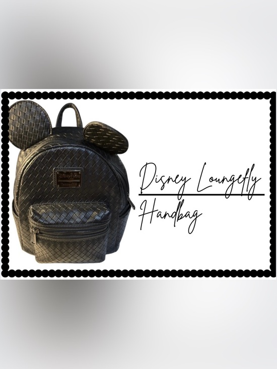 Loungefly Handbags - Loungefly Black Woven Backpack with Ears
